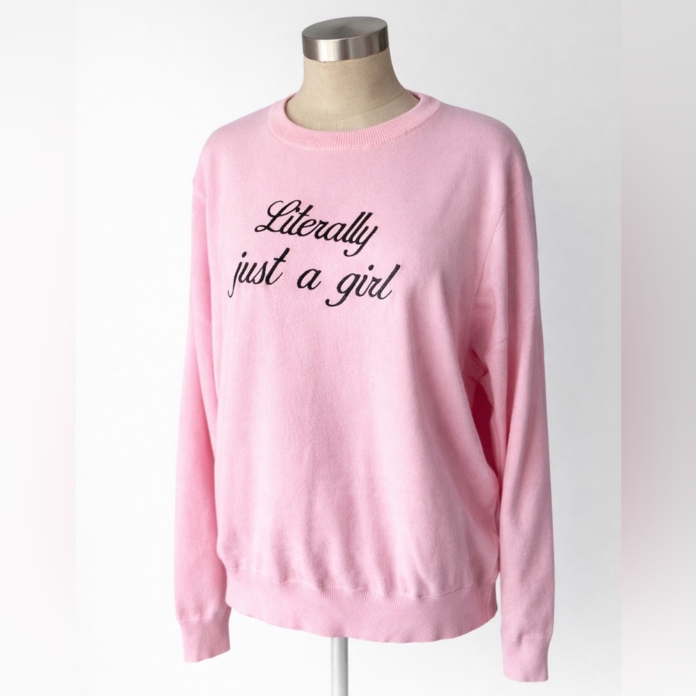Pink “Literally Just a Girl” Graphic Sweatshirt | Cozy Crewneck Pullover